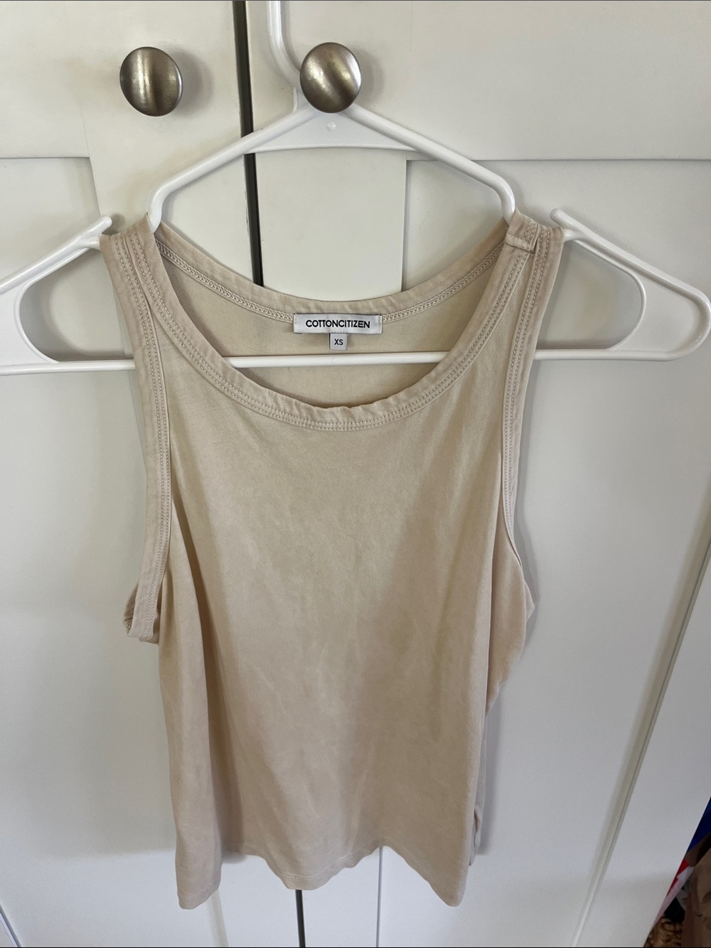 Cotton Citizen Beige Scoop Neck Tank Top